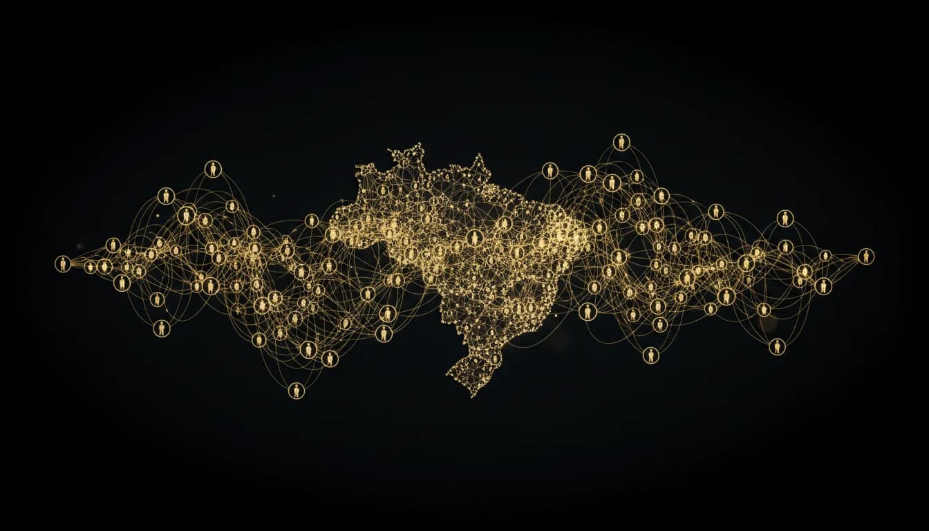 Visualização da comunidade de +400 advogados conectados em rede pelo Brasil